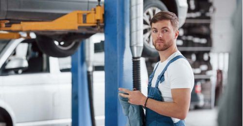 repair worker in garage